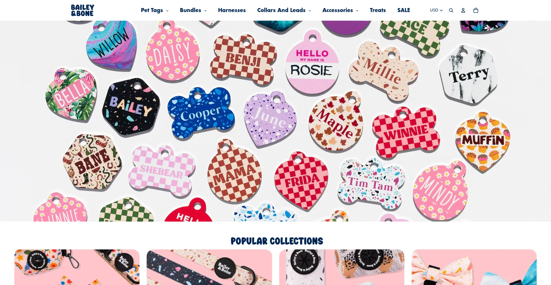 Website screenshot of Baileyandbone.com