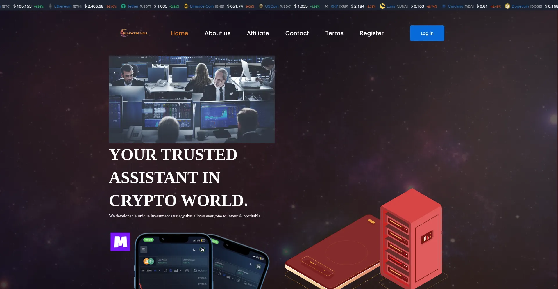 Website screenshot of Balancedcashs.com