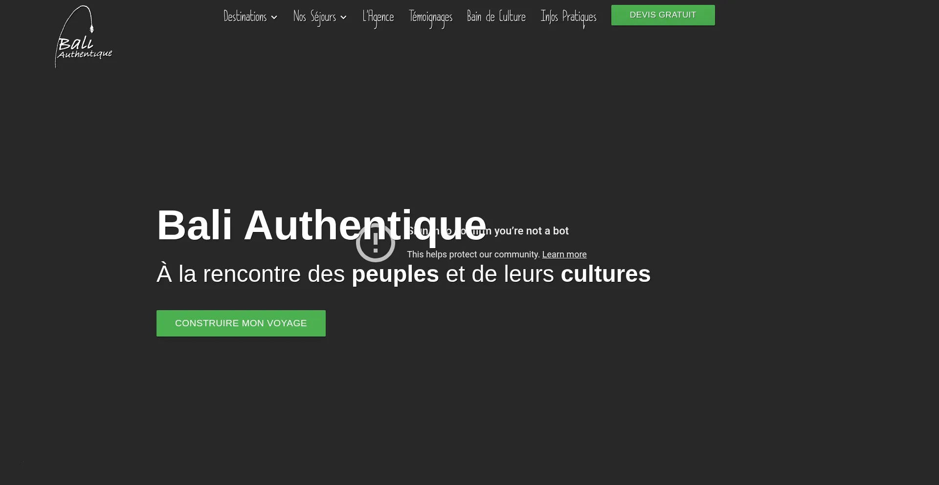 Website screenshot of Baliauthentique.com