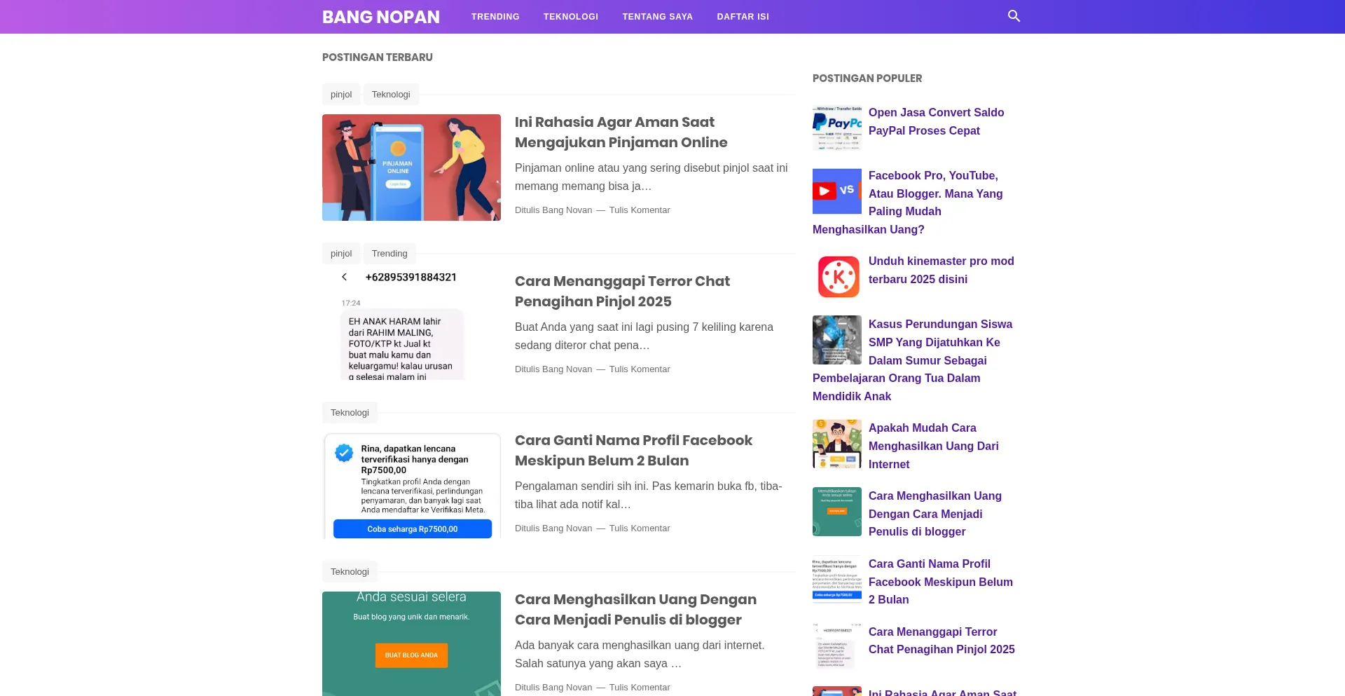 Website screenshot of Bangnopan.com
