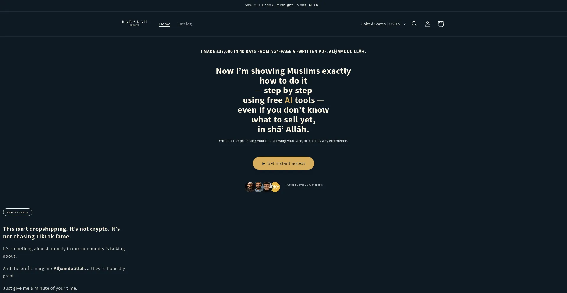 Website screenshot of Barakaharchive.com