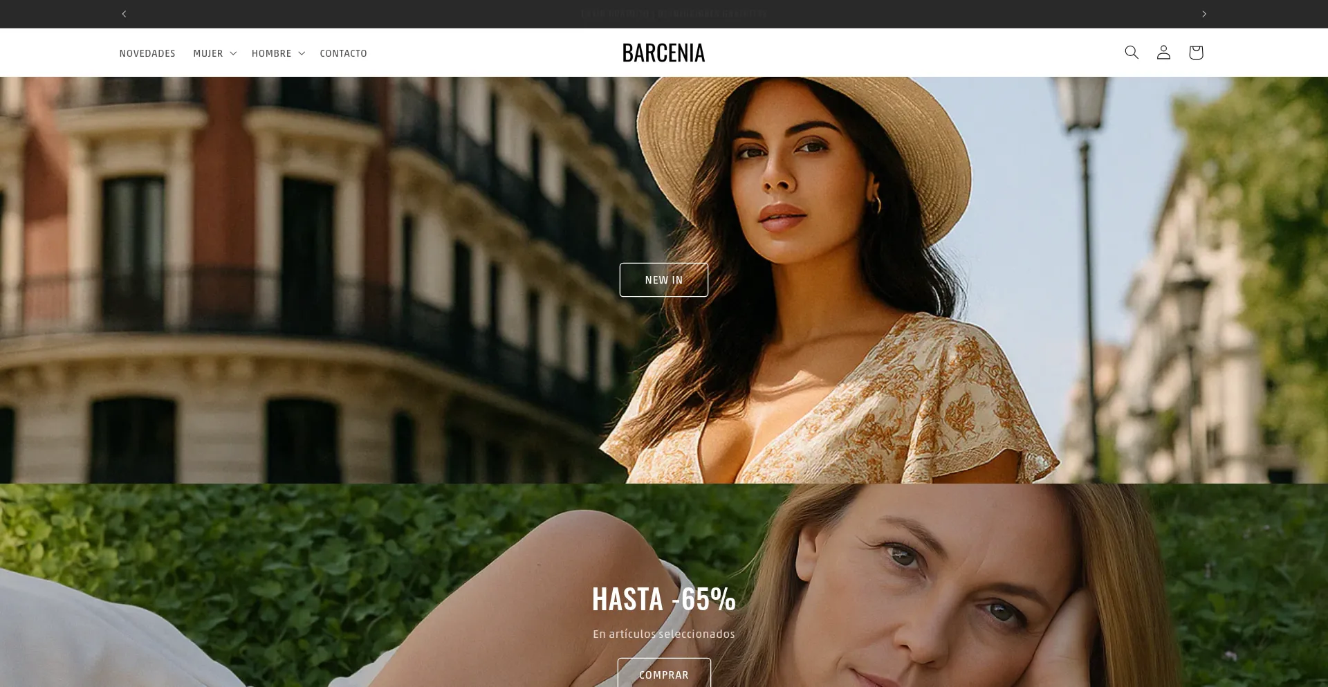 Website screenshot of Barcenia.com