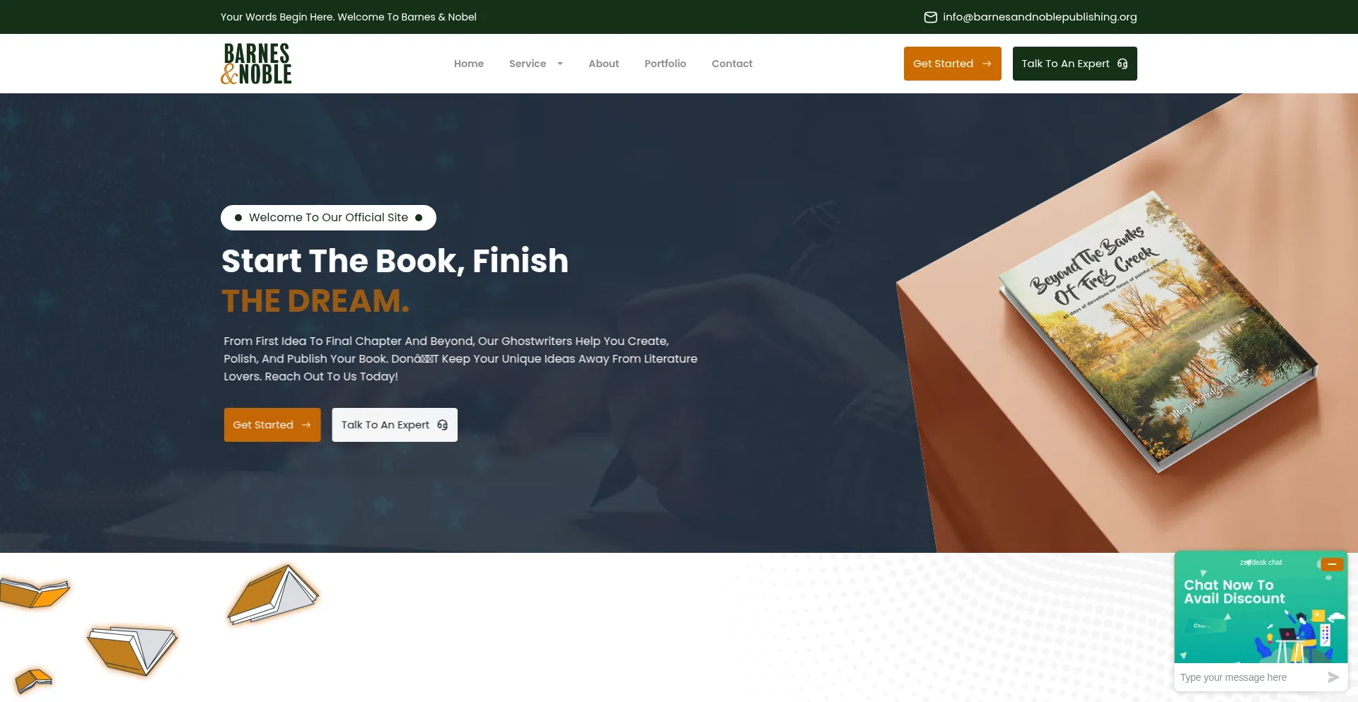Website screenshot of Barnesandnoblepublishing.org