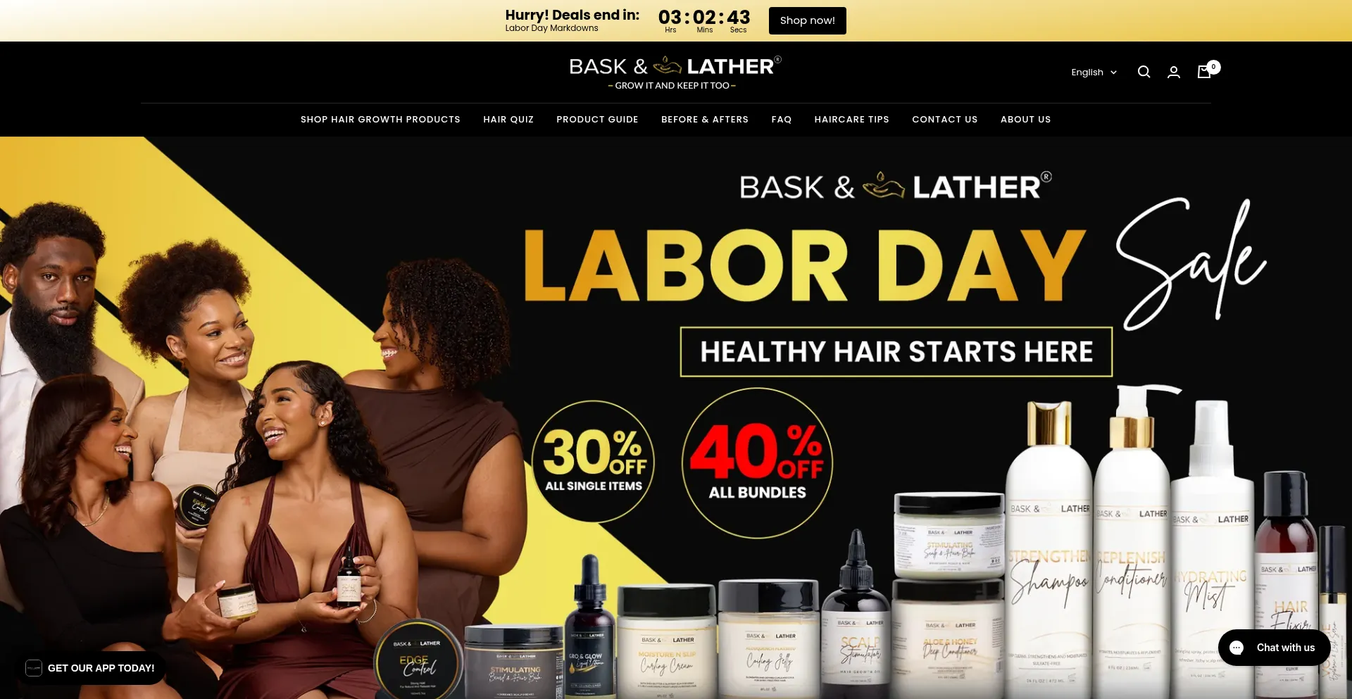 Website screenshot of Baskandlatherco.com