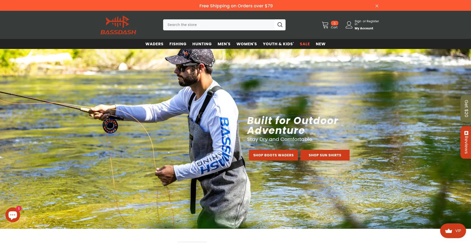 Website screenshot of Bassdash.com
