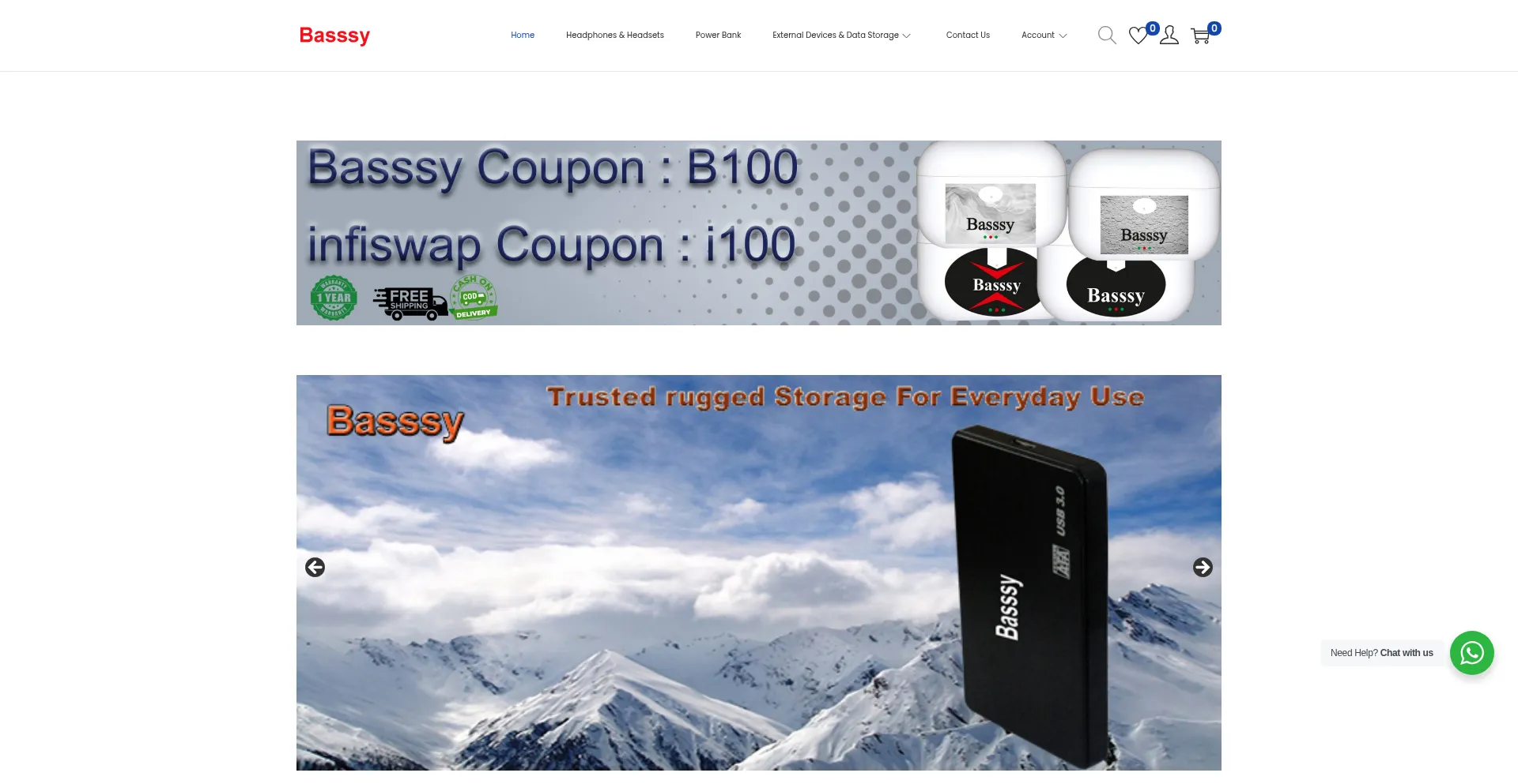 Website screenshot of Basssy.com