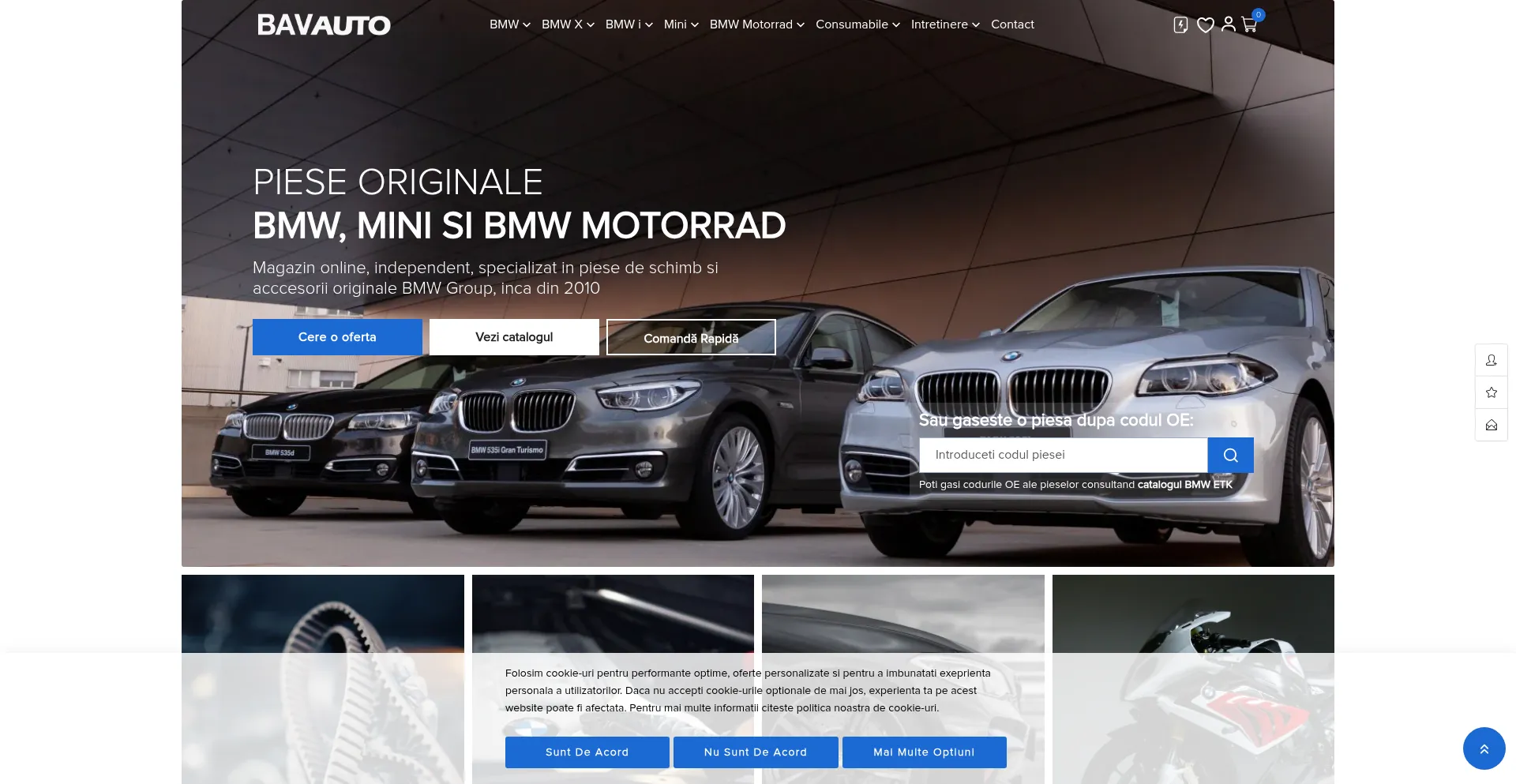 Website screenshot of Bavauto.ro