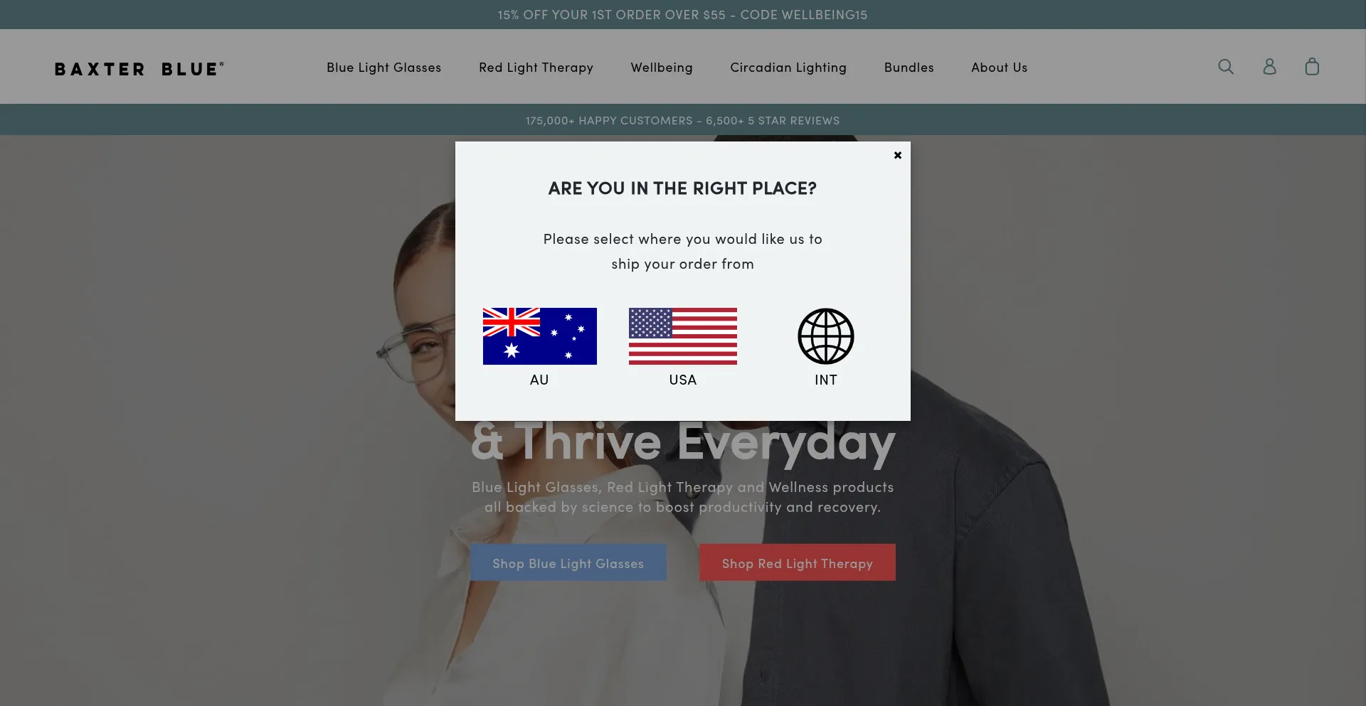 Website screenshot of Baxterblue.com.au