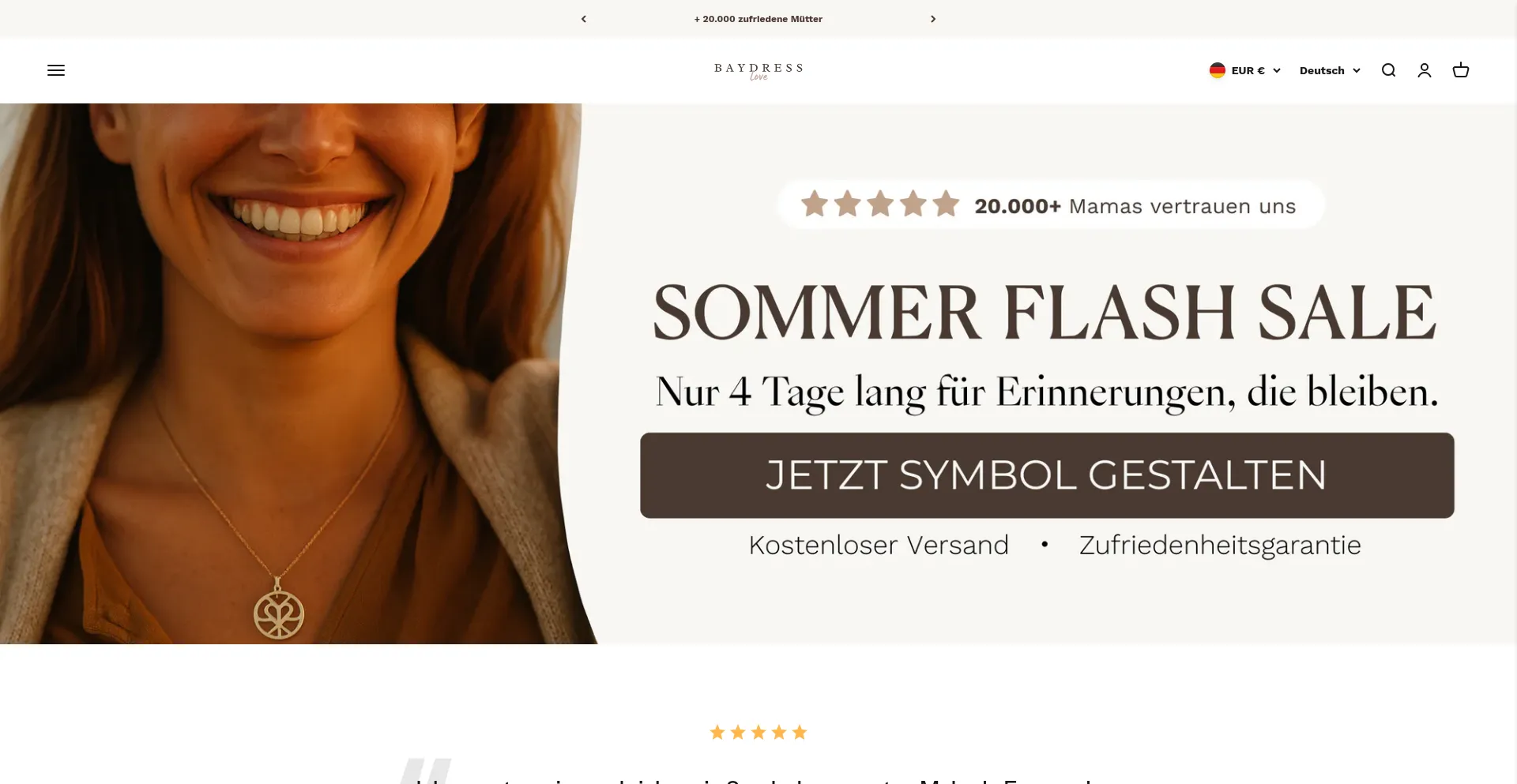 Website screenshot of Baydresslove.com