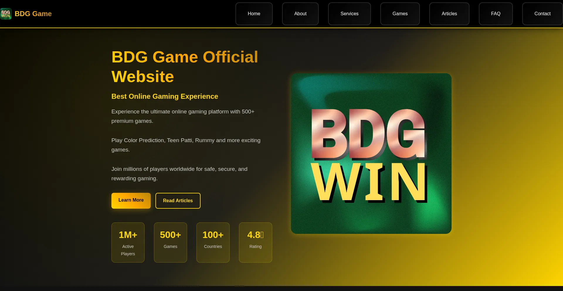 Website screenshot of Bdggamea.com