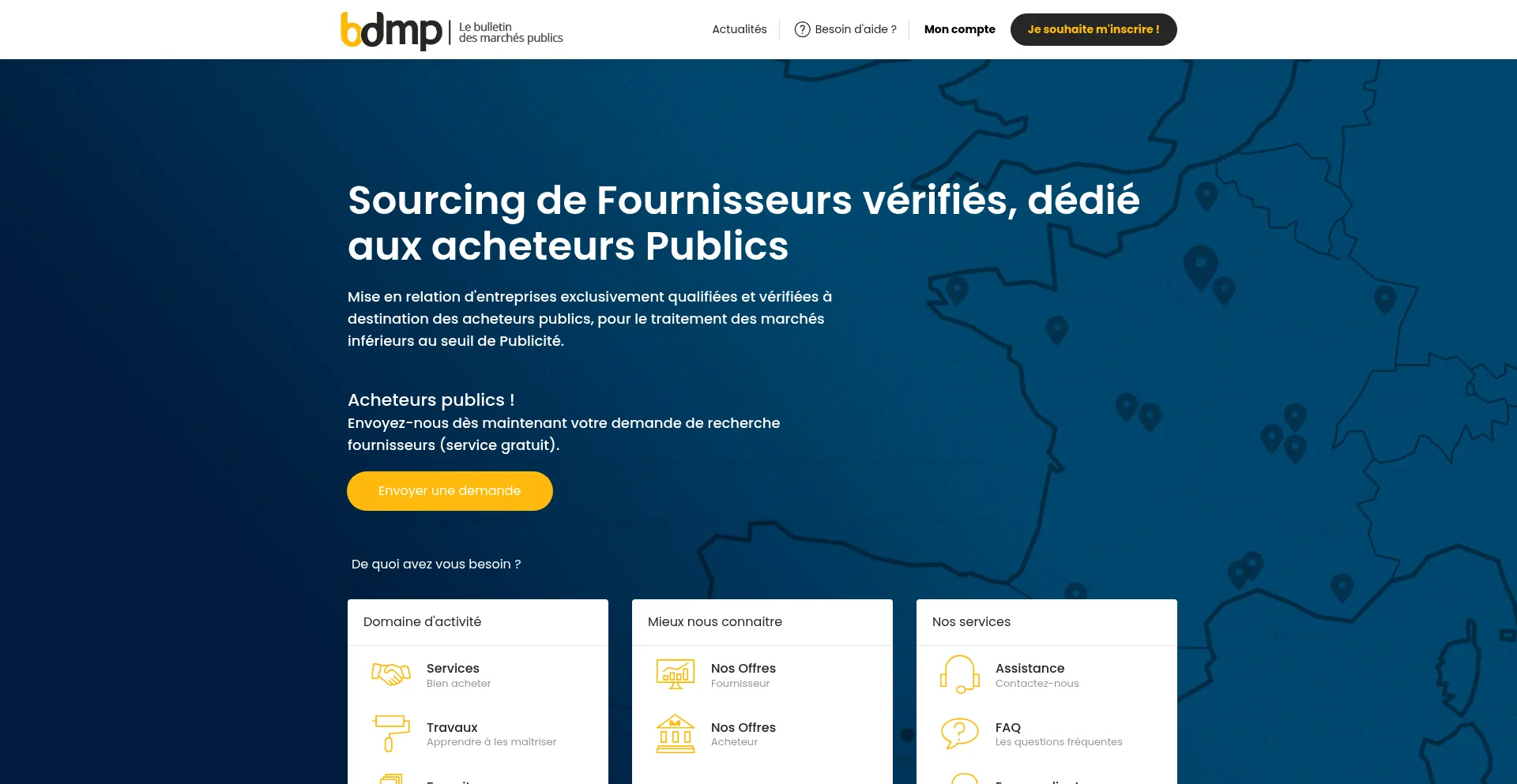 Website screenshot of Bdmp.fr