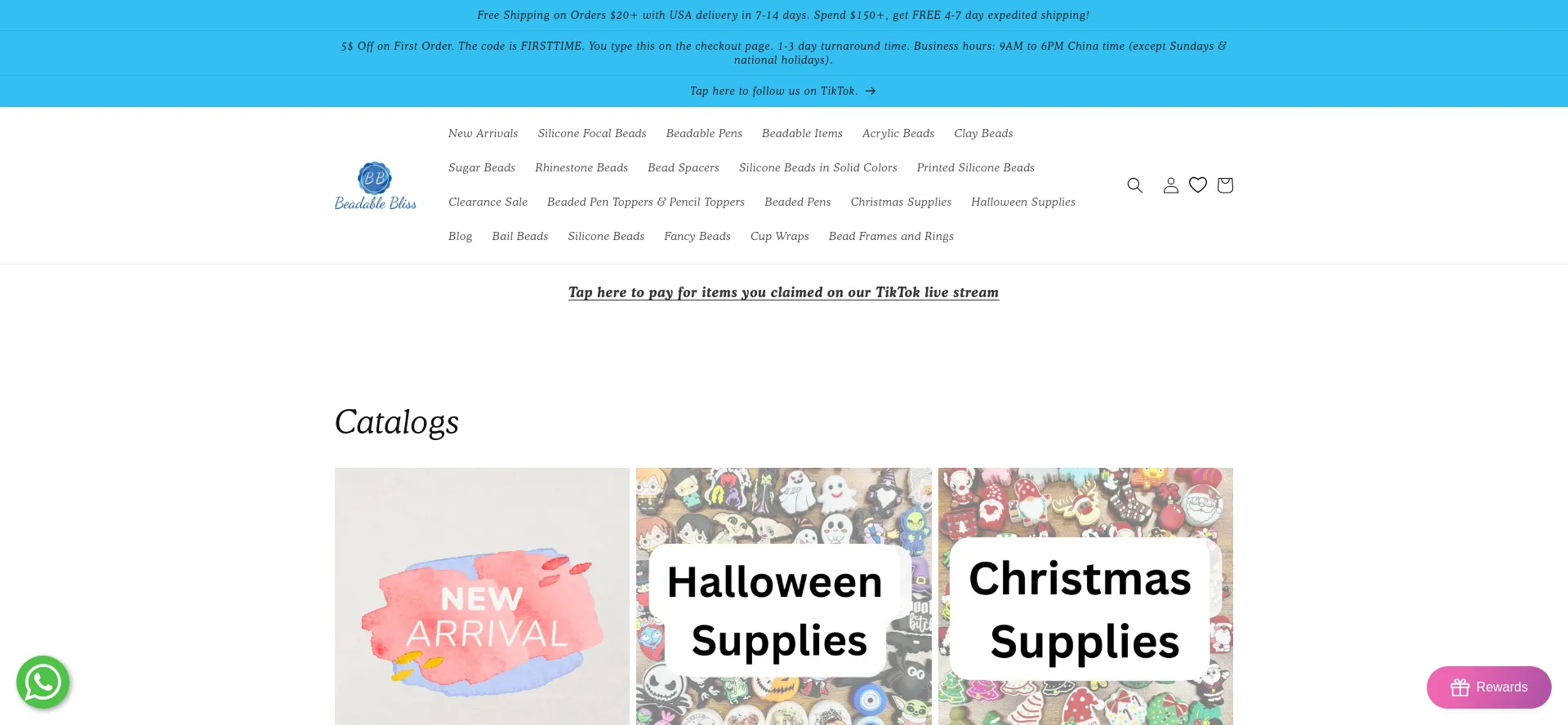 Website screenshot of Beadablebliss.com