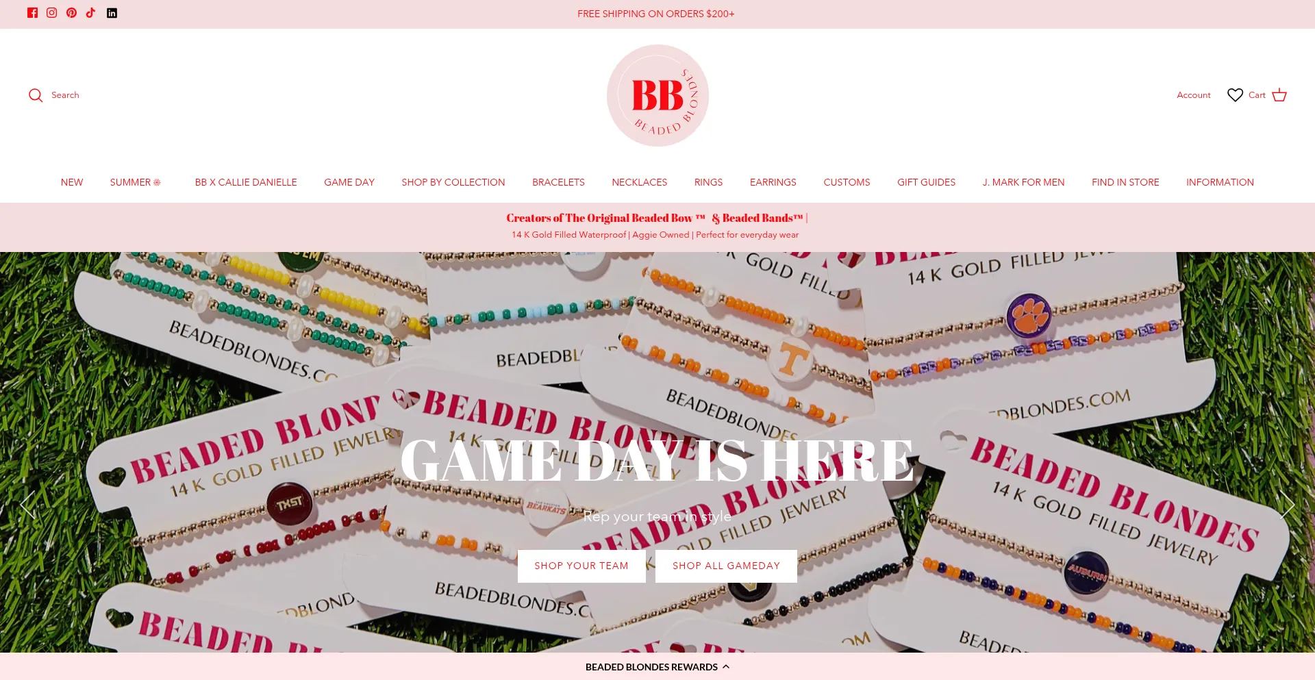 Website screenshot of Beadedblondes.com