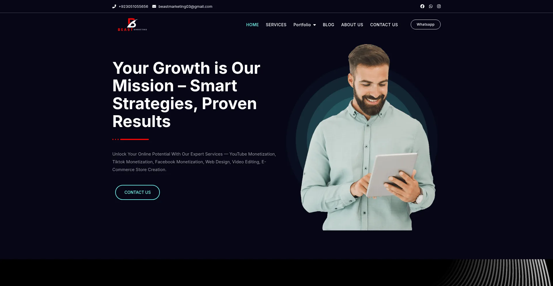Website screenshot of Beastmarkeeting.com