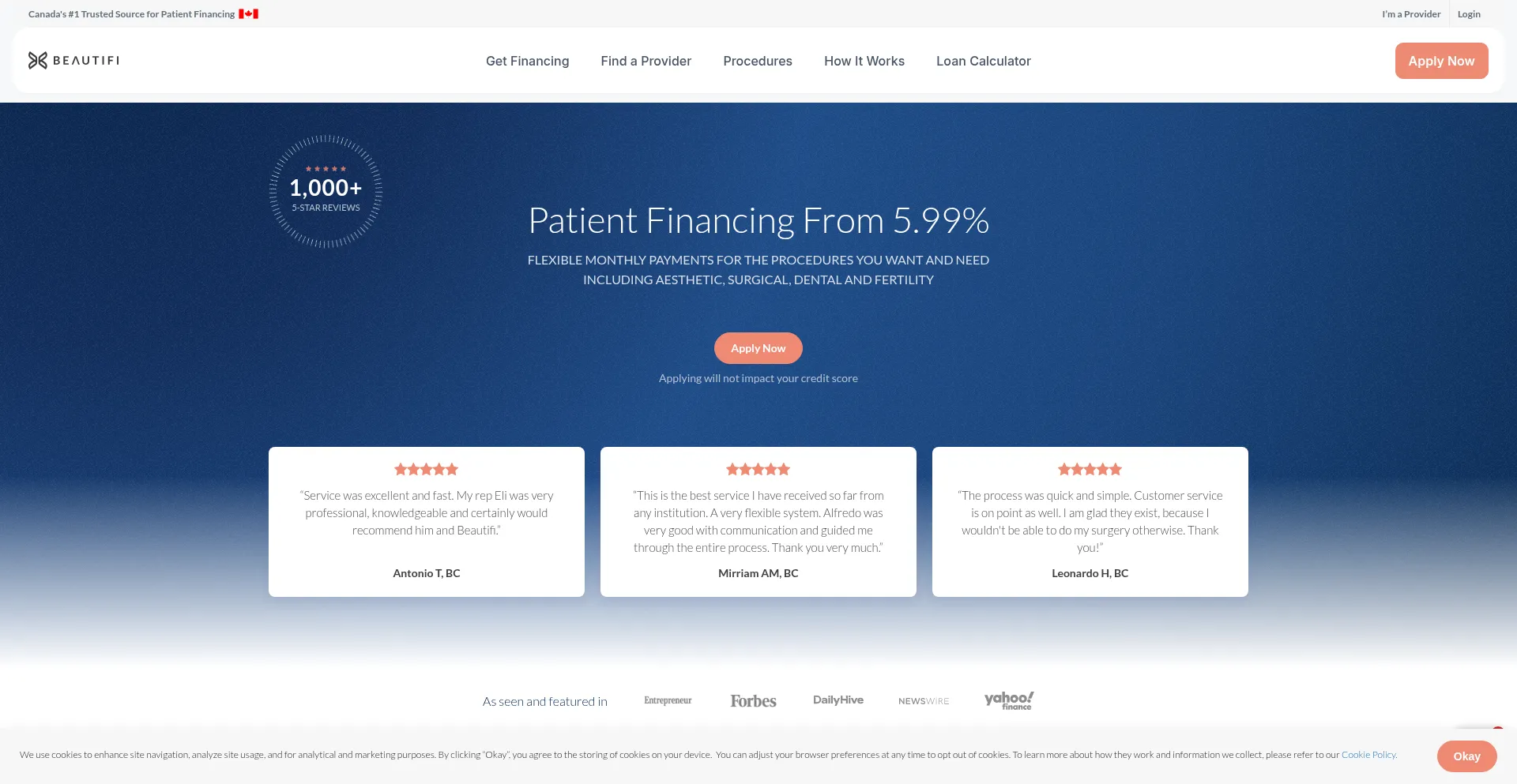 Website screenshot of Beautifi.com