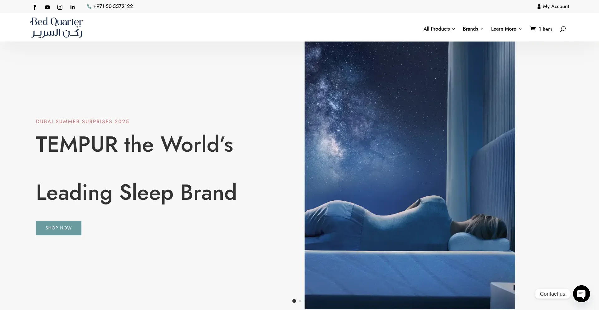 Website screenshot of Bedquarter.ae
