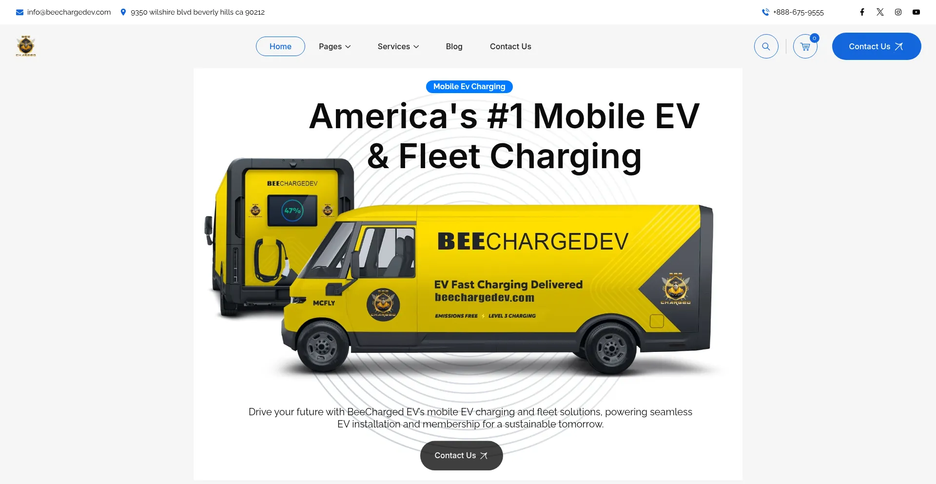 Website screenshot of Beechargedev.com