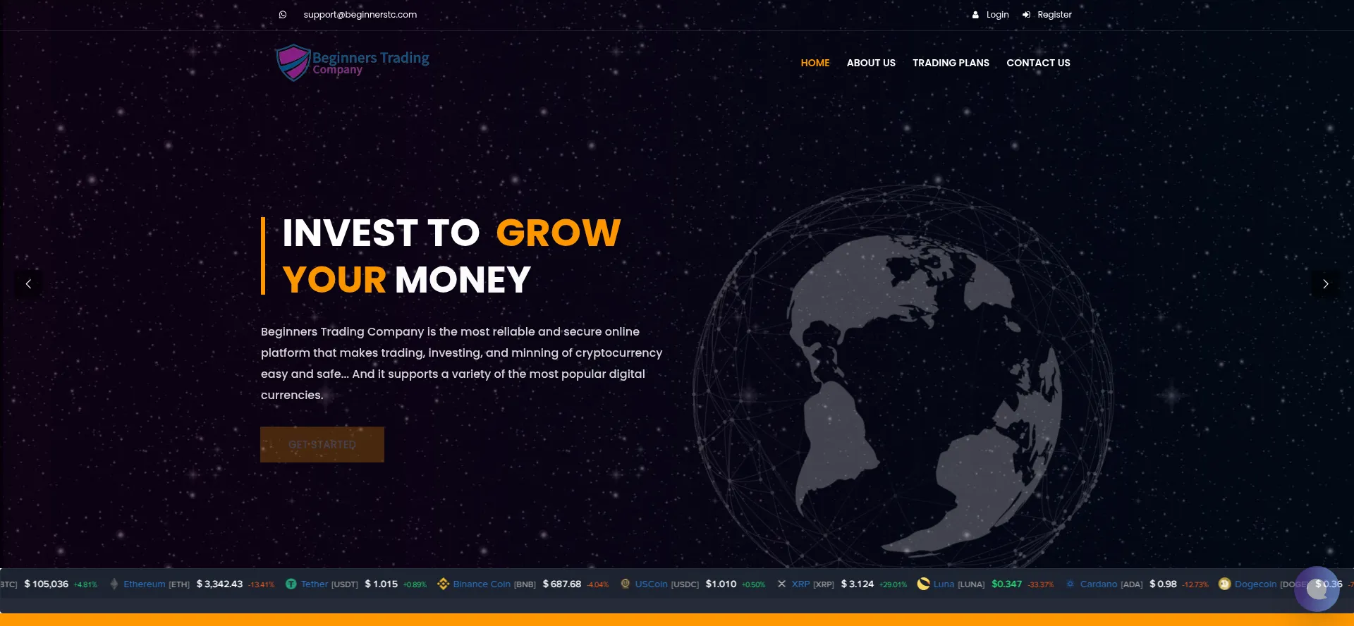 Website screenshot of Beginnerstc.com
