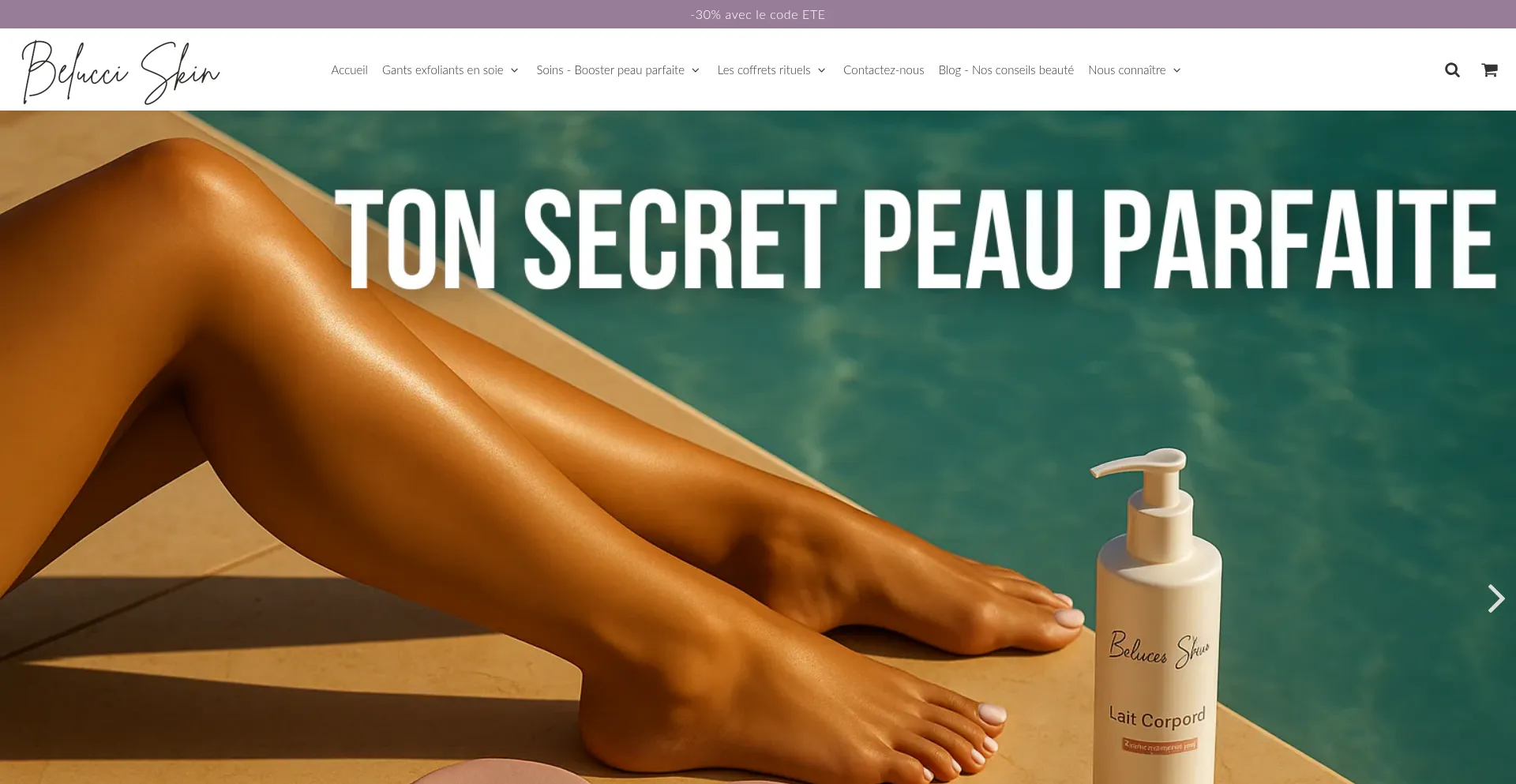 Website screenshot of Belucciskin.fr