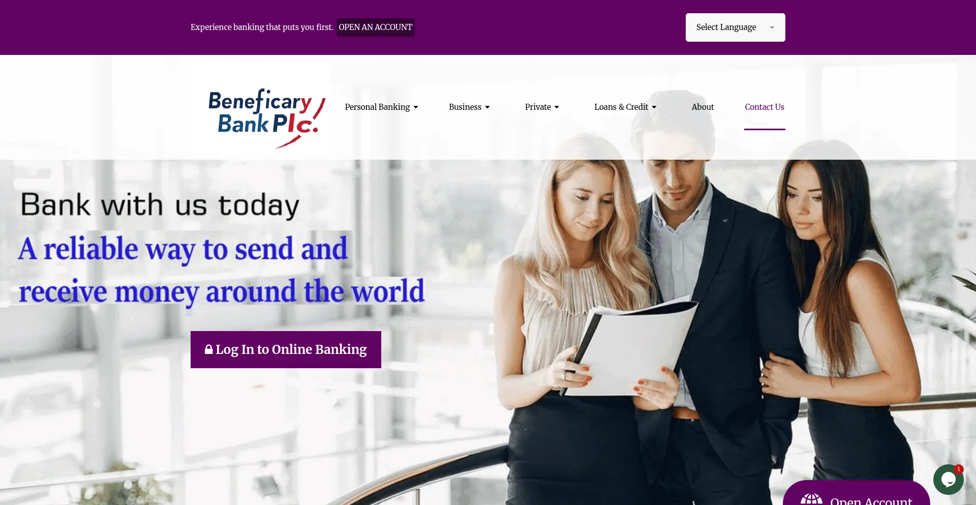 Website screenshot of Beneficiaryplc.com