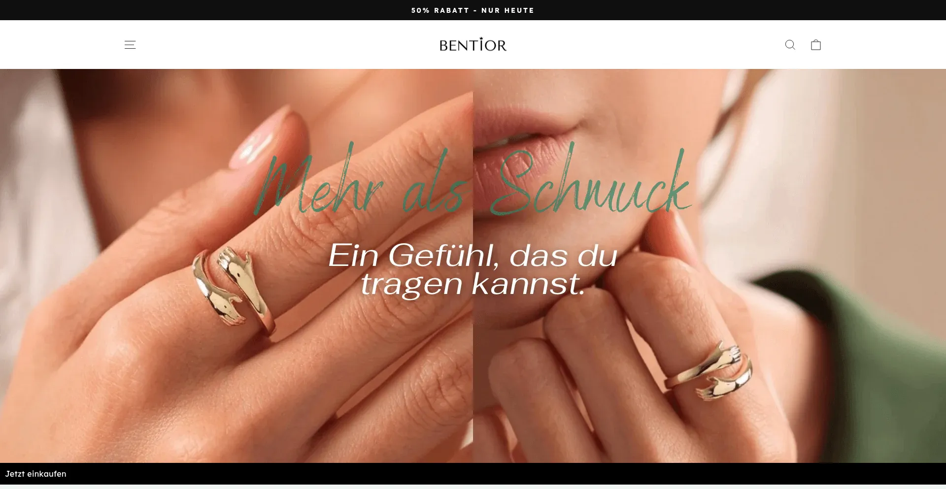 Website screenshot of Bentiorjewels.com