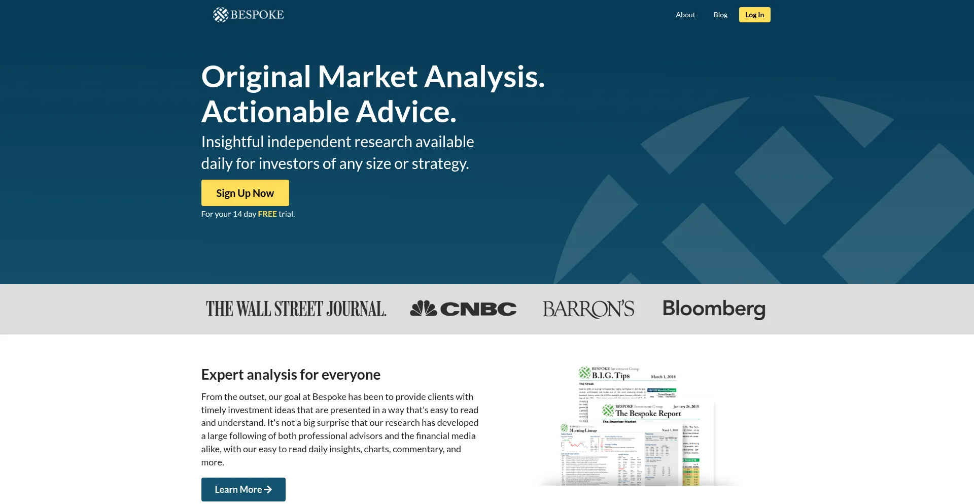 Website screenshot of Bespokepremium.com