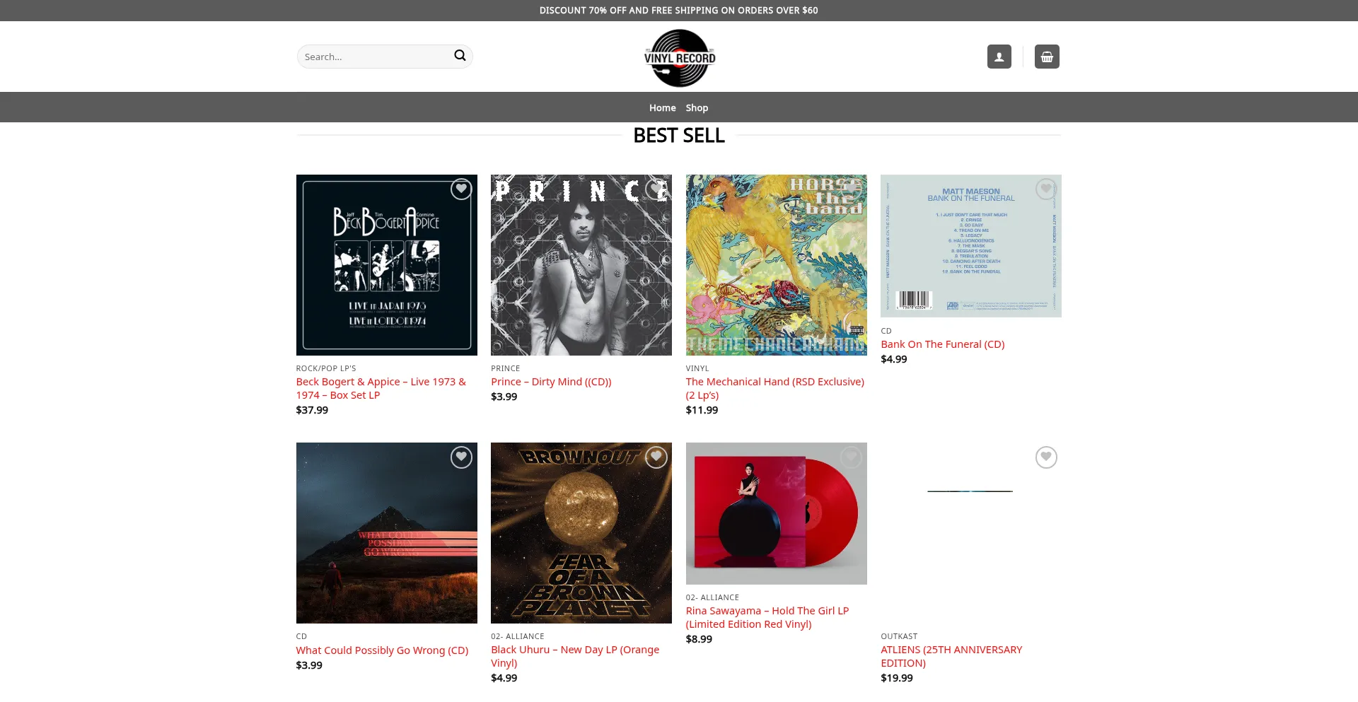 Website screenshot of Best-vinyl-records-lps.com
