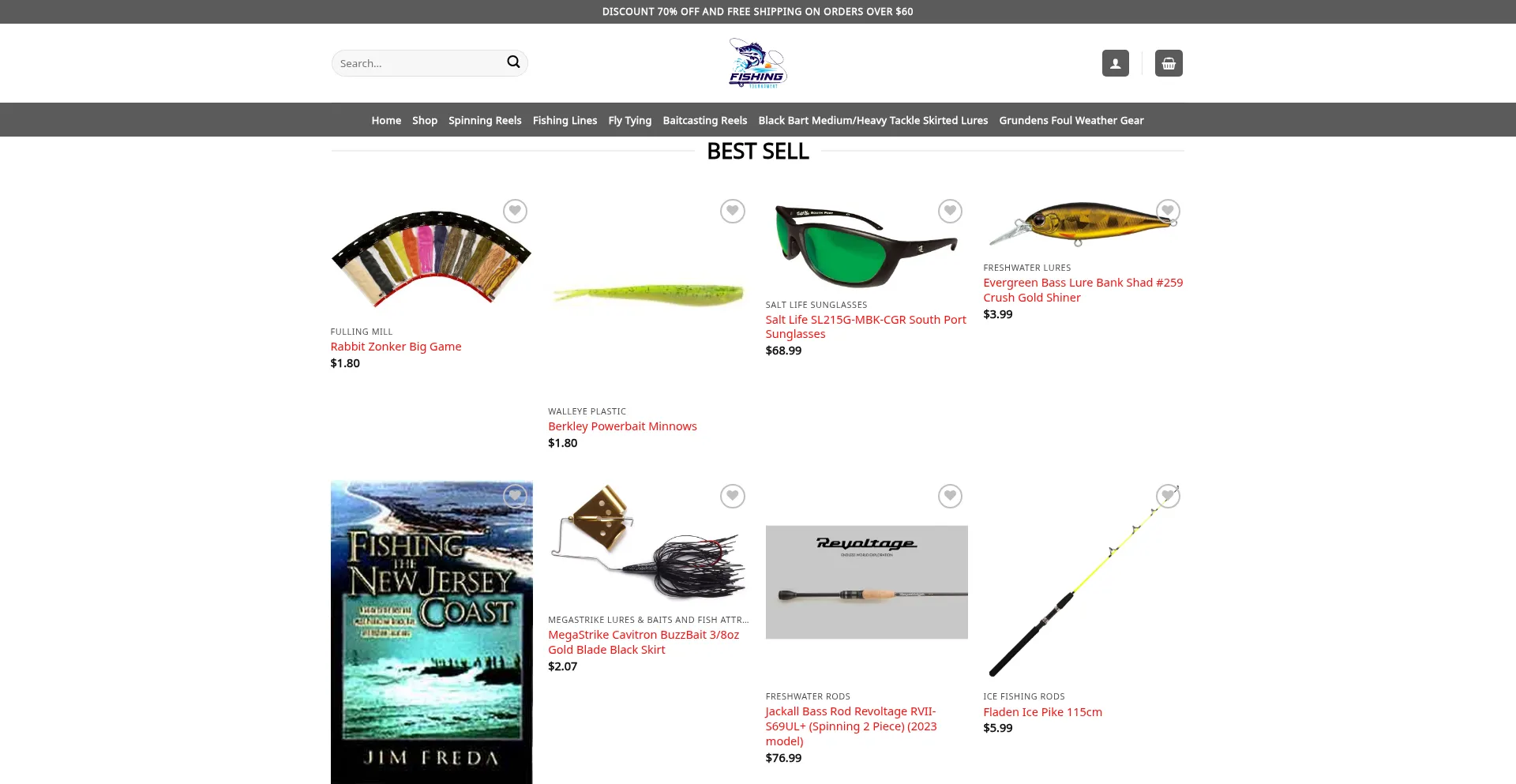 Website screenshot of Bestfishing-gear-shop.com