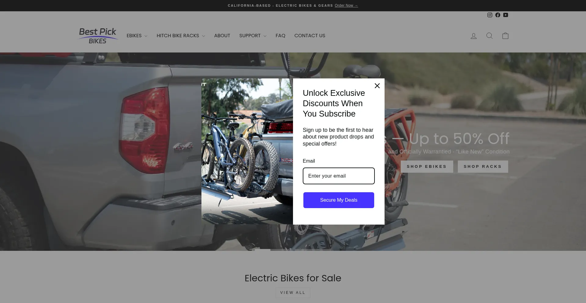 Website screenshot of Bestpickbikes.com