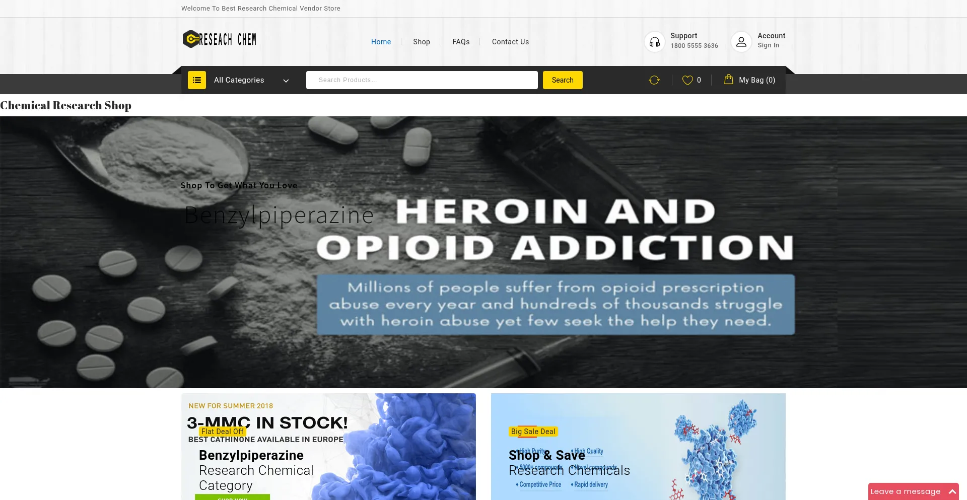 Website screenshot of Bestresearchchemicalvendor.com