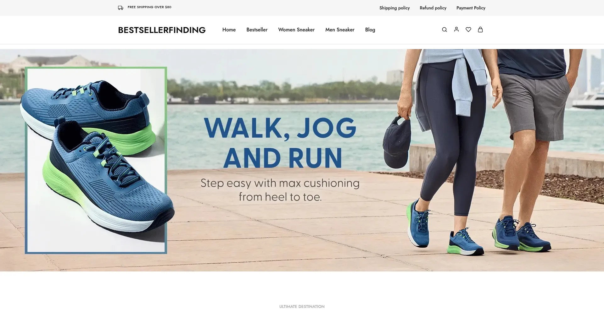 Website screenshot of Bestsellerfinding.com