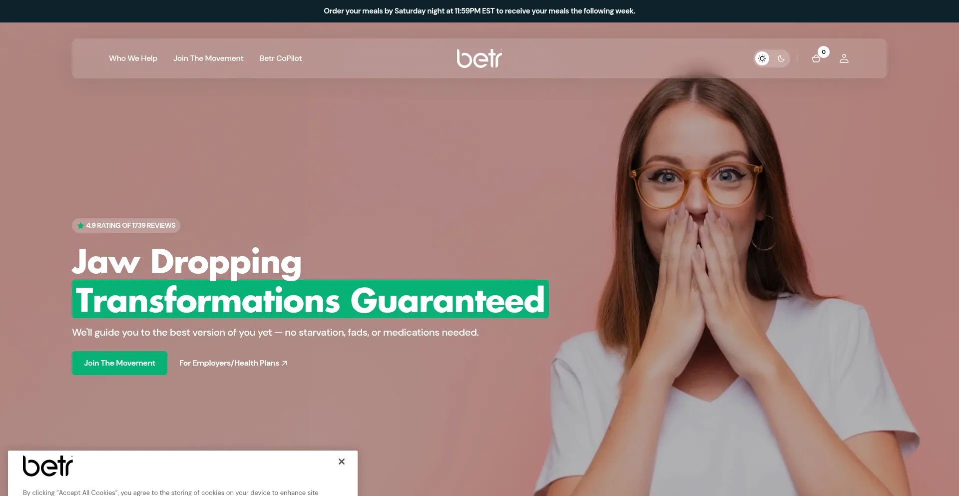 Website screenshot of Betrhealth.com