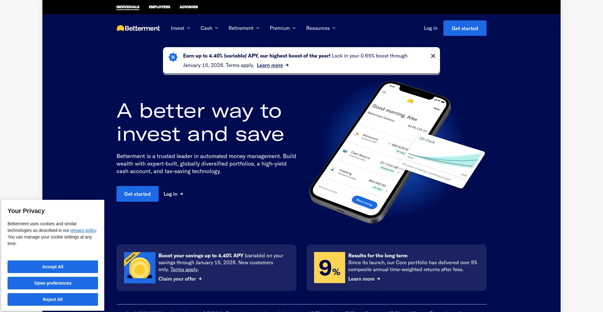 Betterment.com Screenshot
