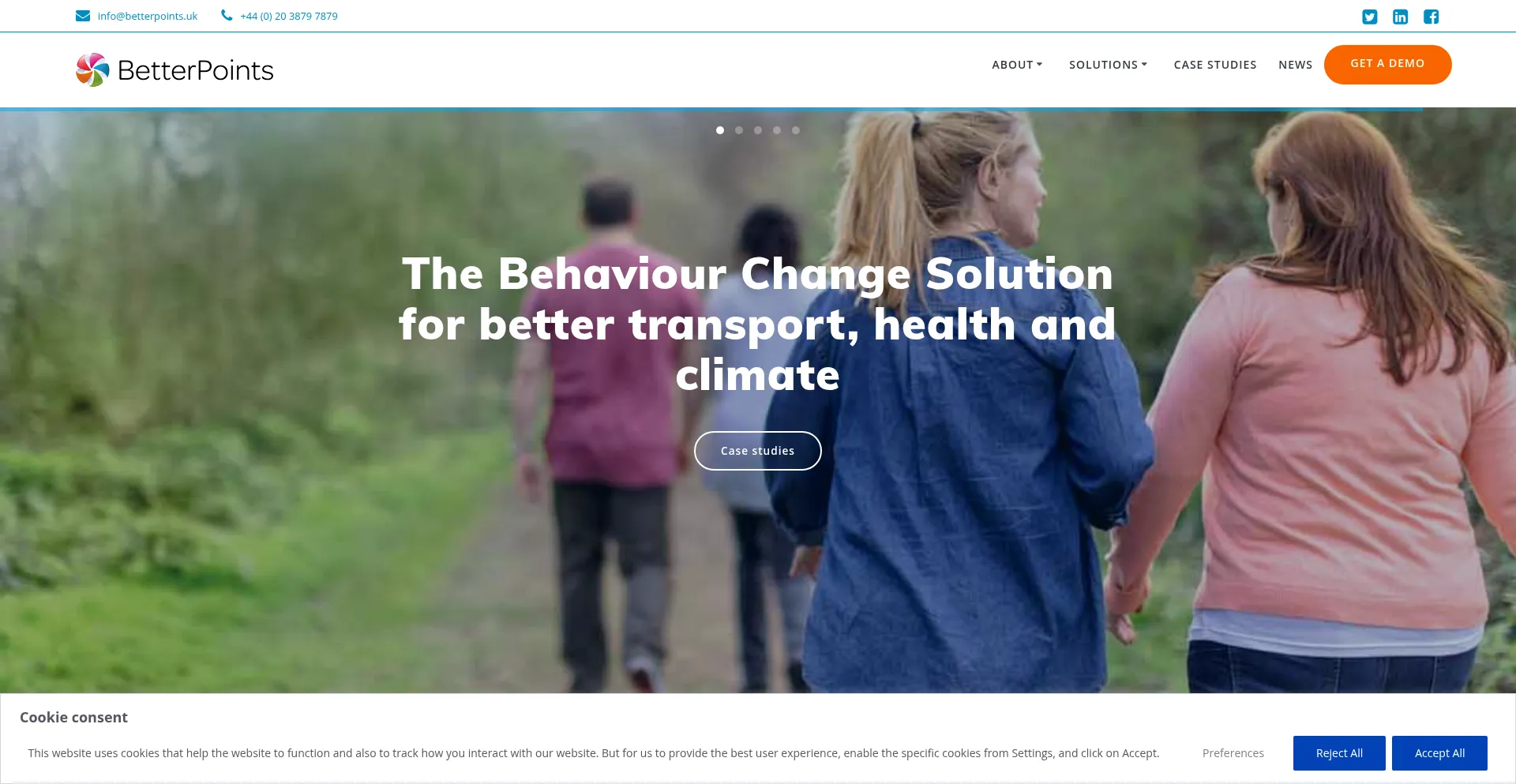 Website screenshot of Betterpoints.uk