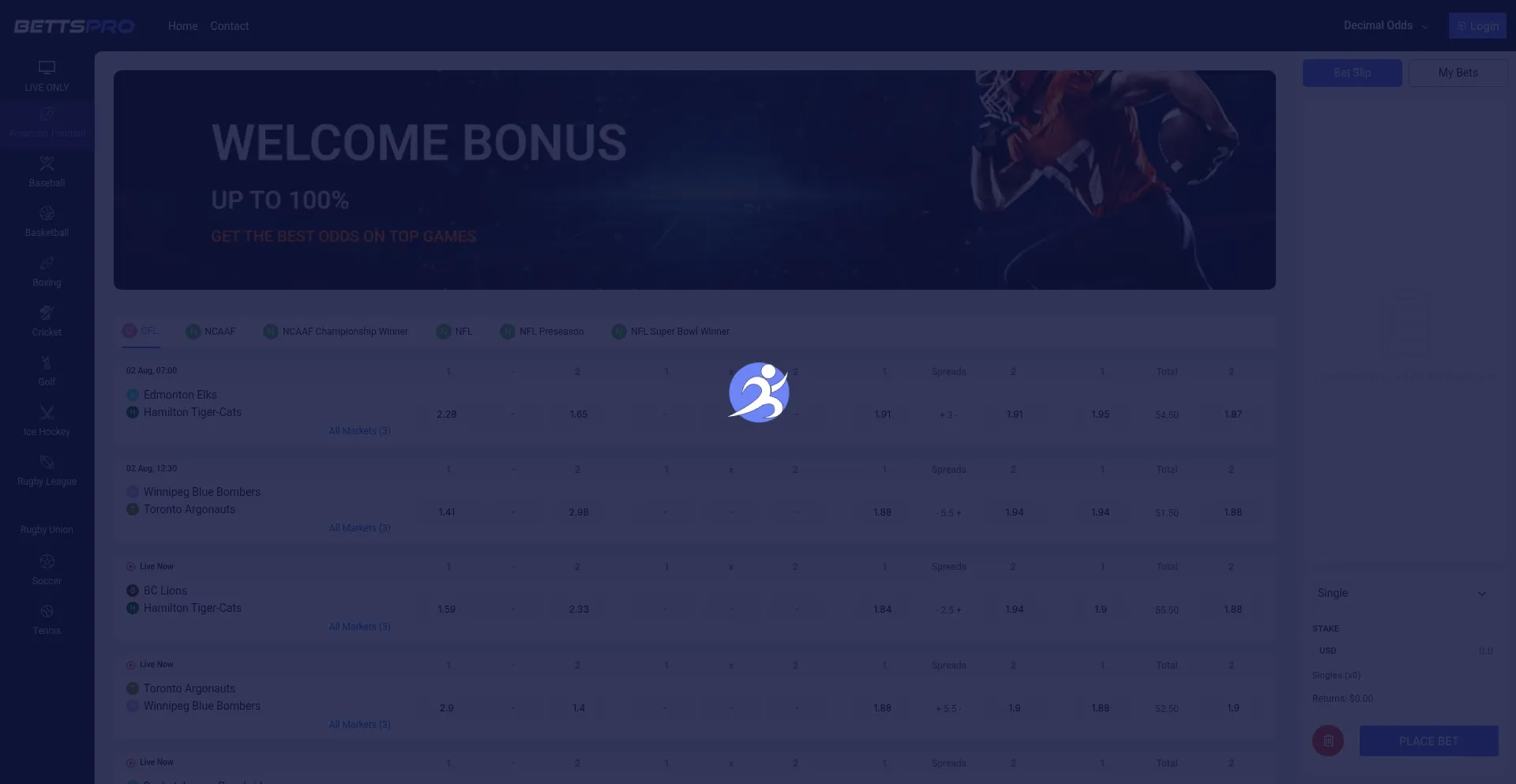 Website screenshot of Bettspro.com