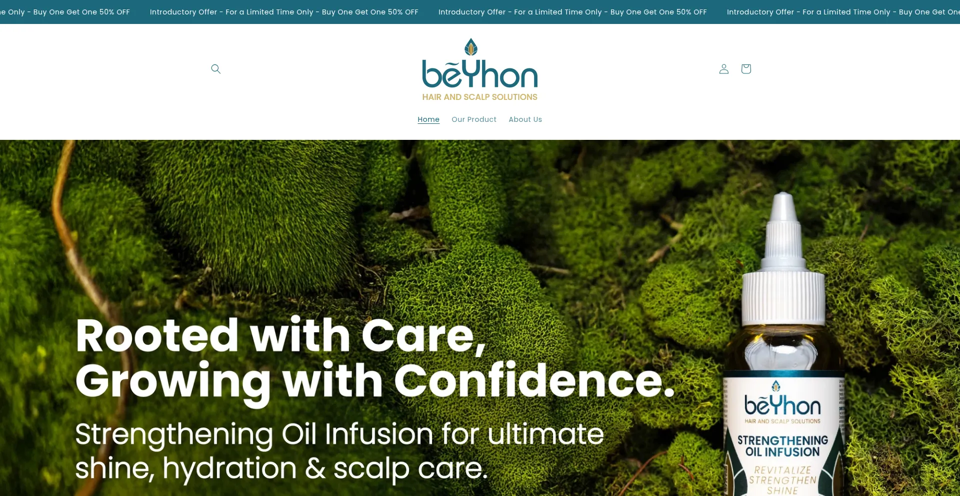 Website screenshot of Beyhonhairandscalp.com