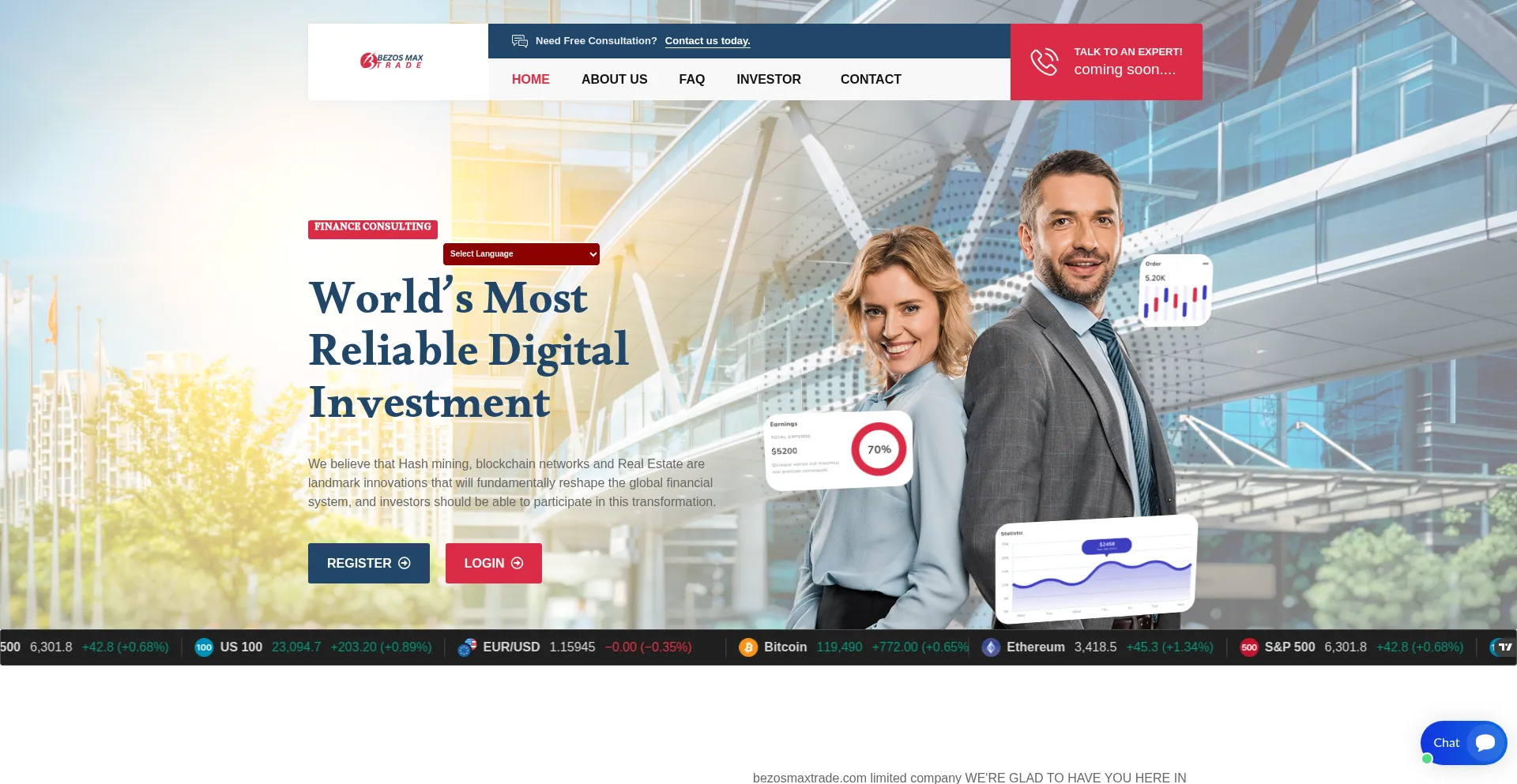 Website screenshot of Bezosmaxtrade.com