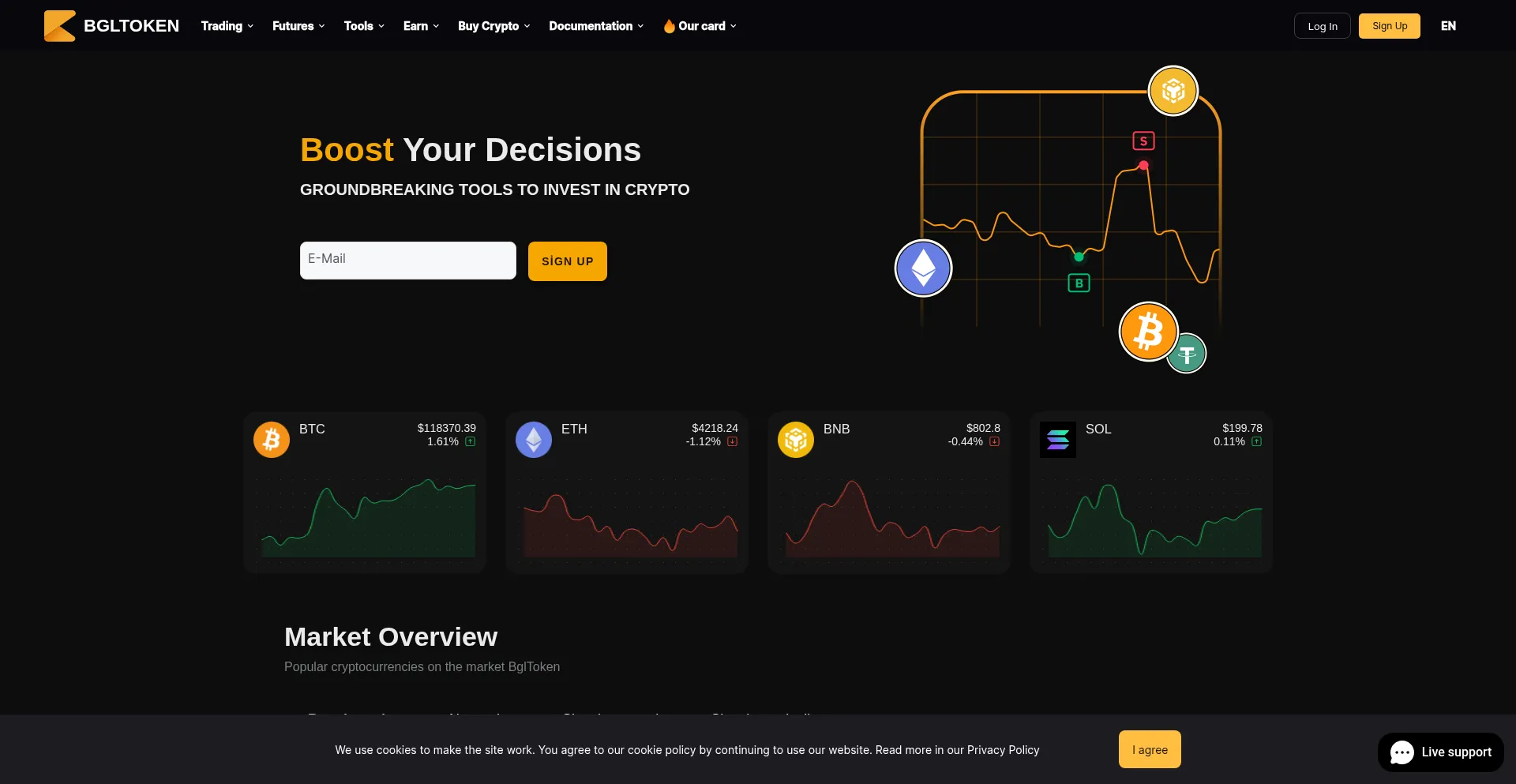 Website screenshot of Bgltoken.com