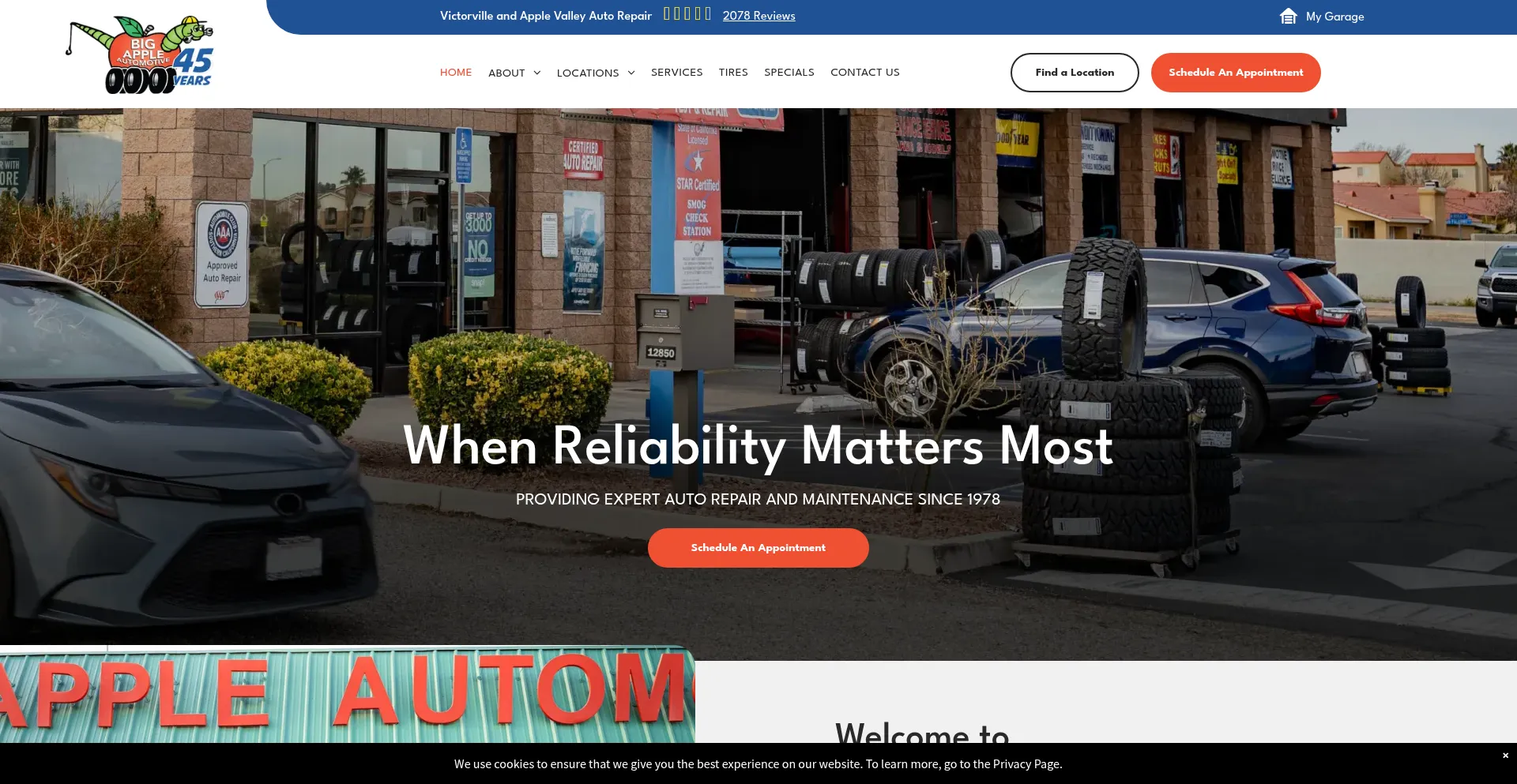 Website screenshot of Bigappleautomotive.com