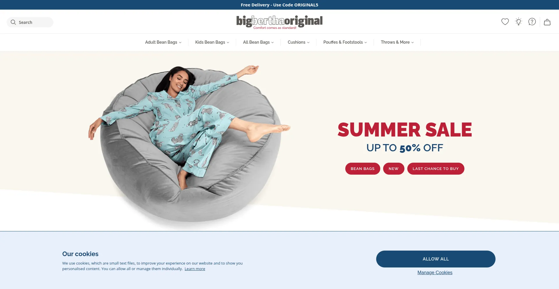 Website screenshot of Bigberthaoriginal.com