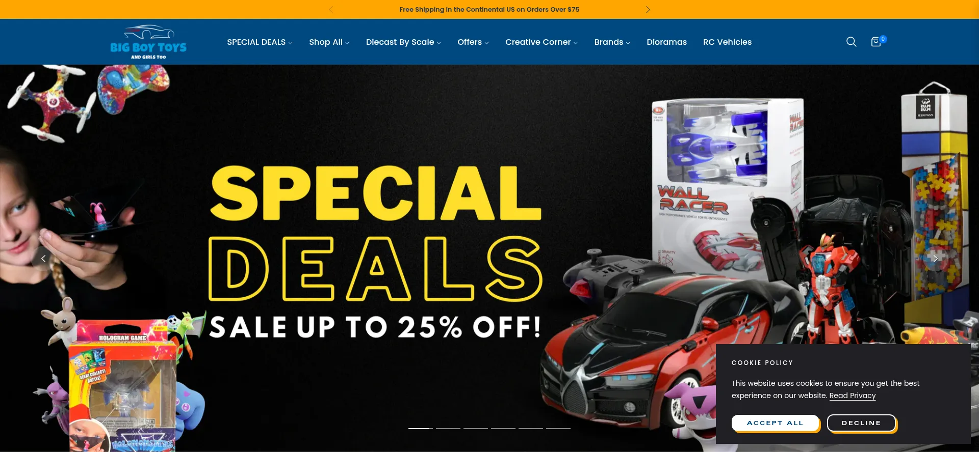 Website screenshot of Bigboytoysus.com