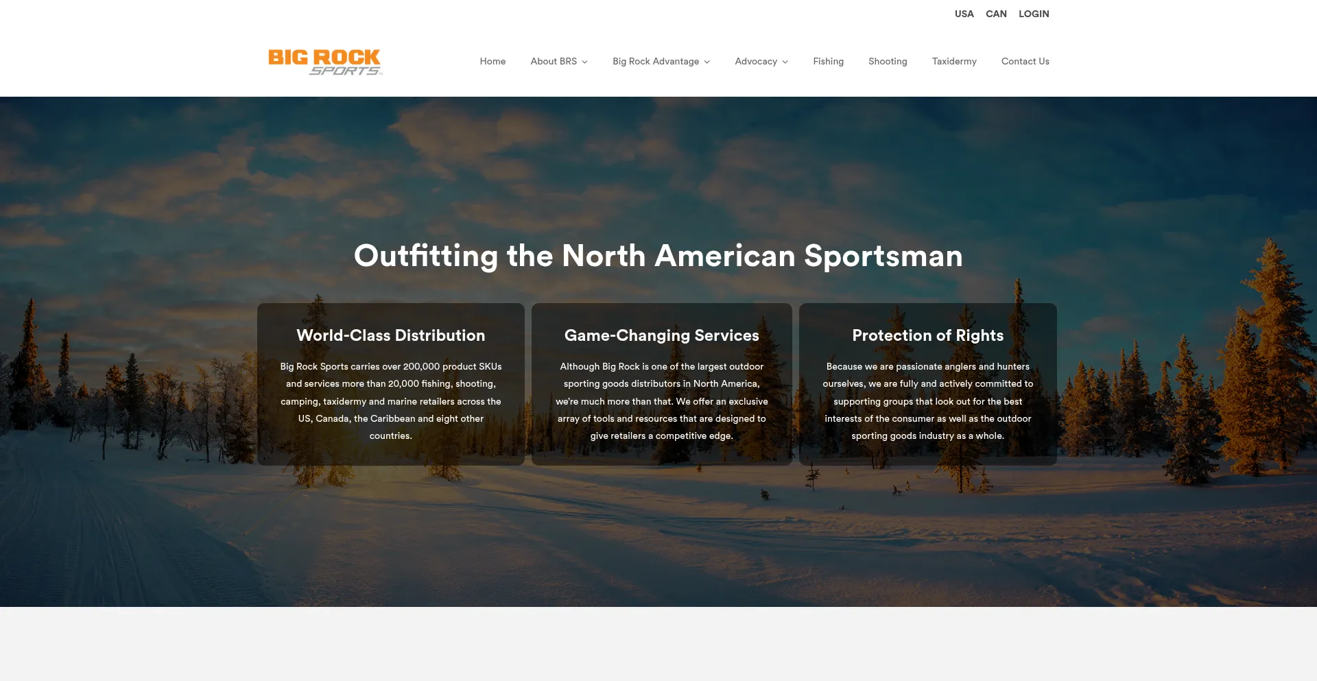 Website screenshot of Bigrocksports.com