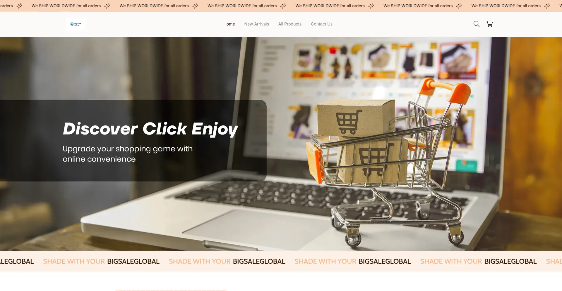 Website screenshot of Bigsaleglobal.com