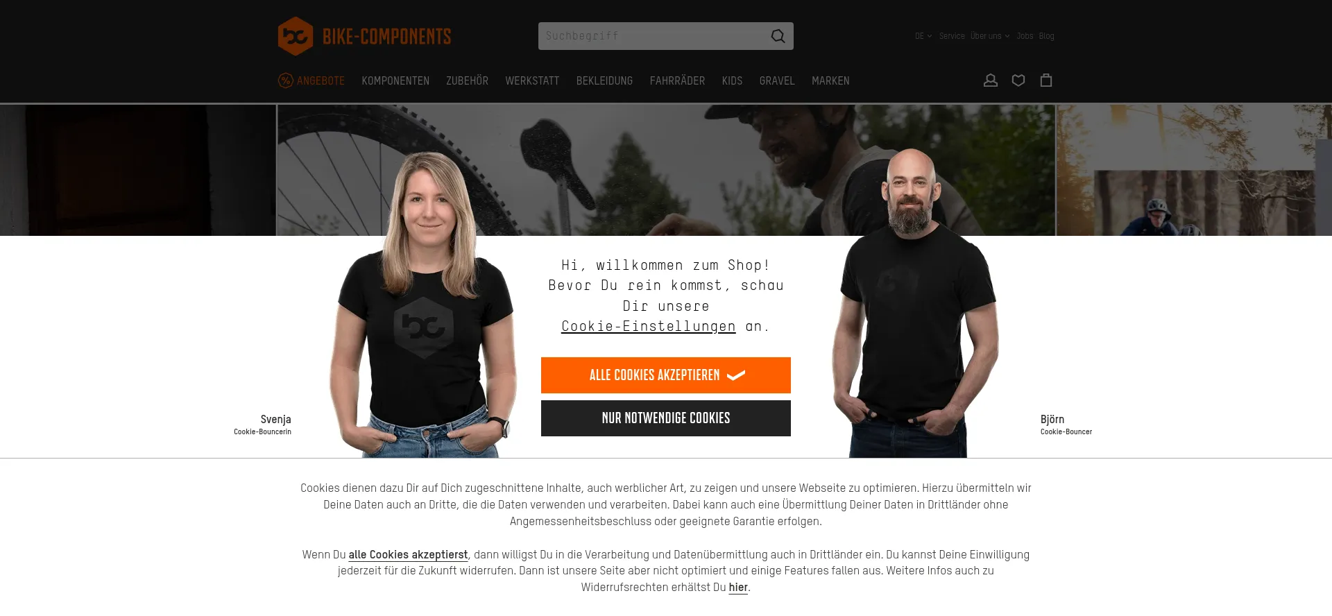 Website screenshot of Bike-components.de