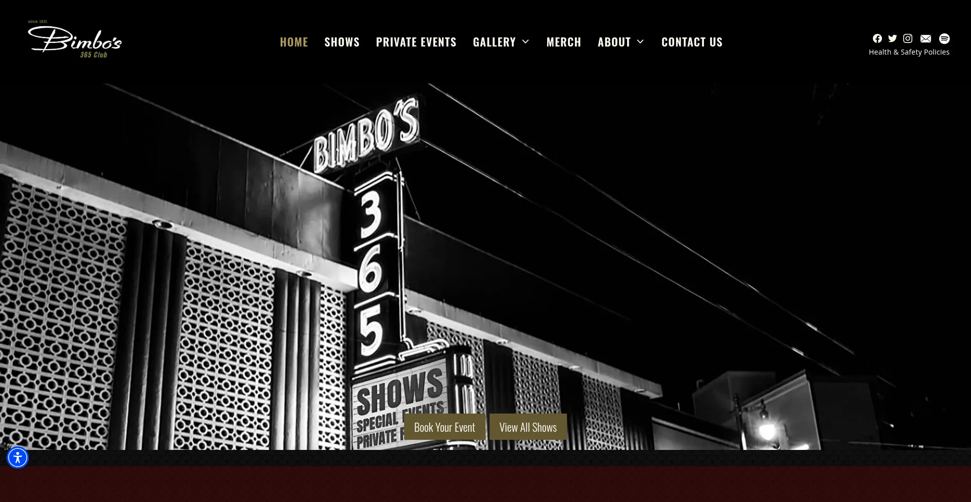 Website screenshot of Bimbos365club.com