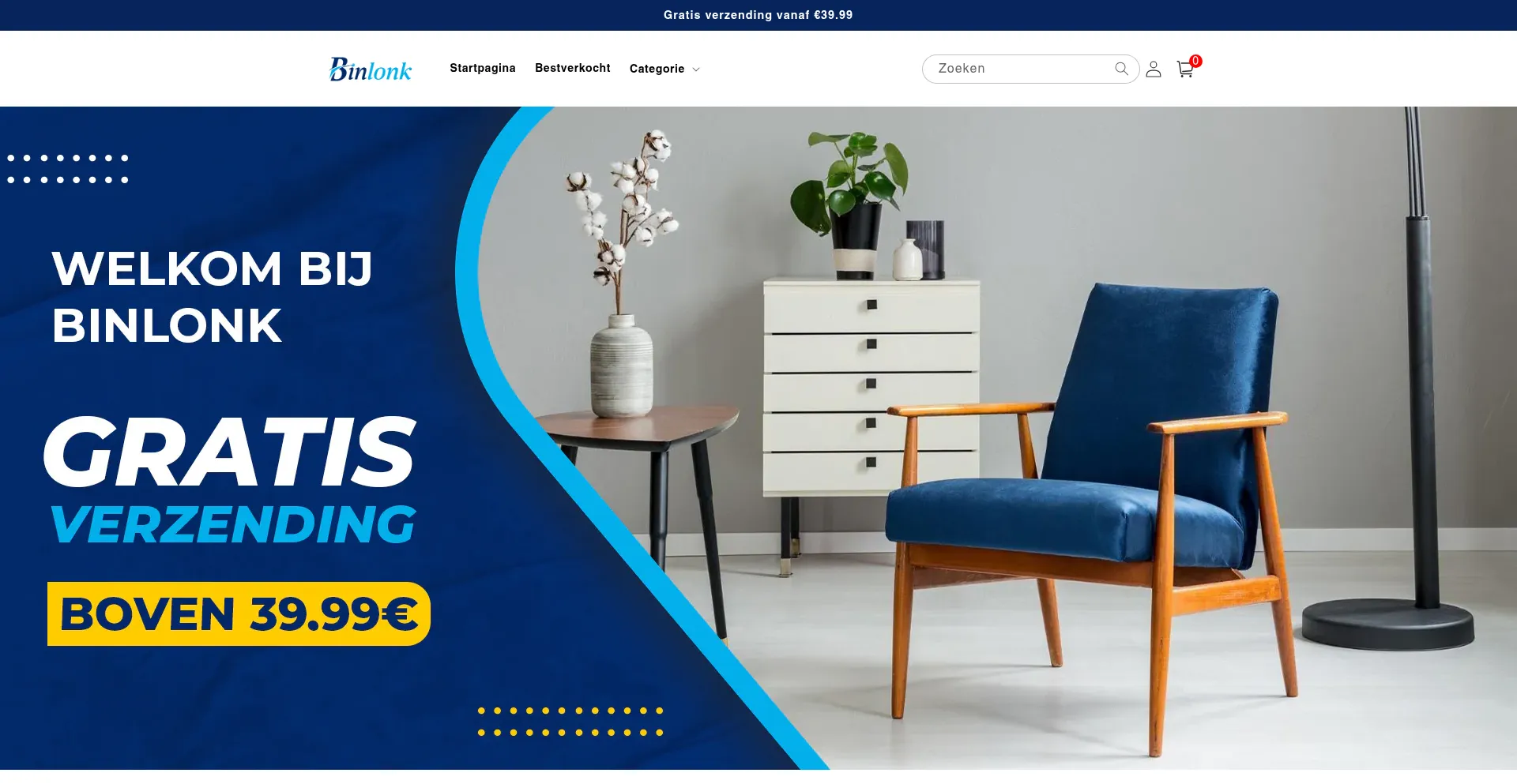 Website screenshot of Binlonk.com