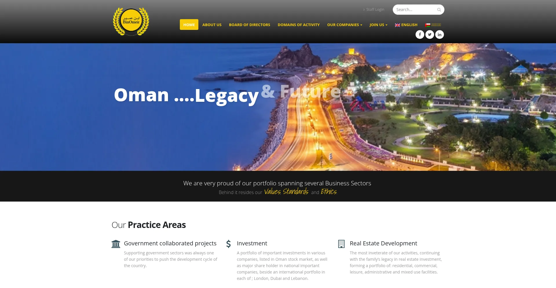 Website screenshot of Binomeir.om