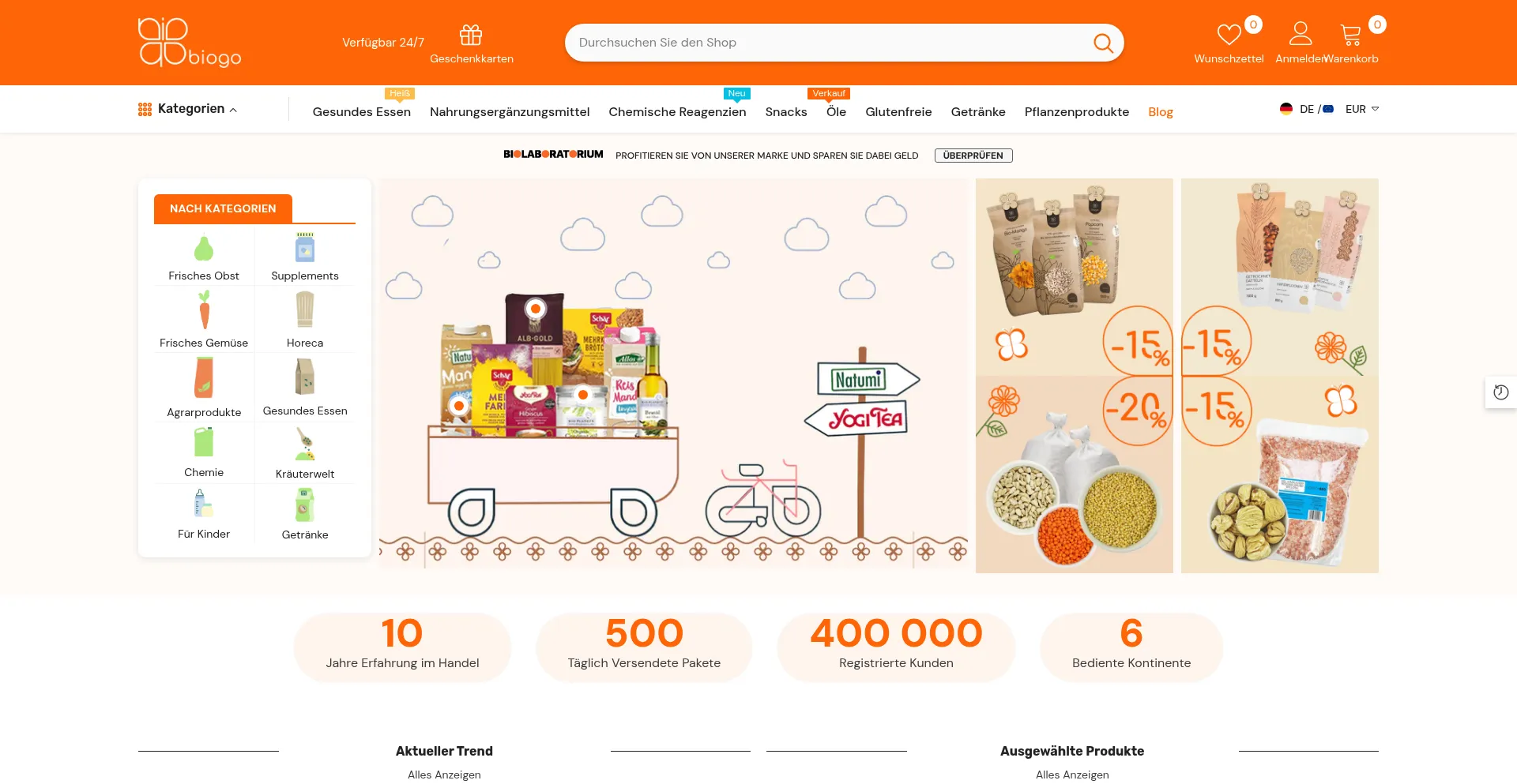 Website screenshot of Biogo.de