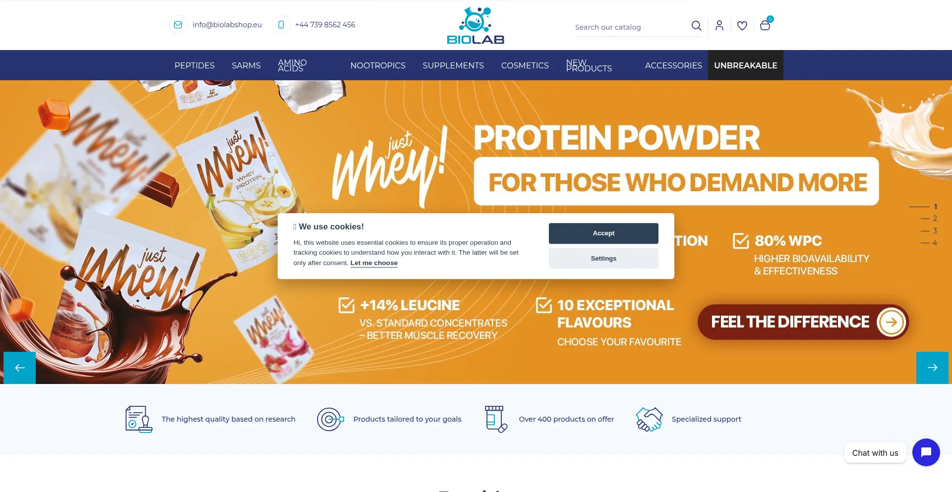 Website screenshot of Biolabshop.es