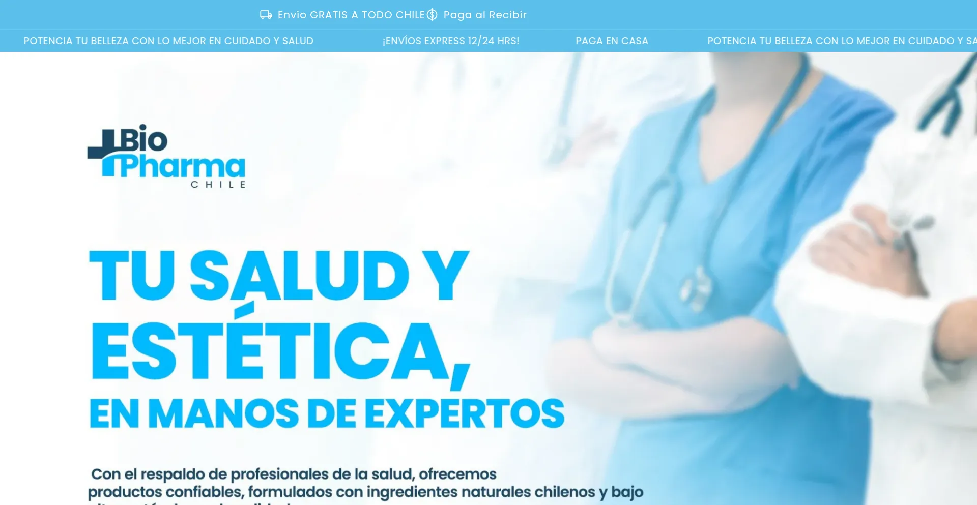 Website screenshot of Biopharmachile.com